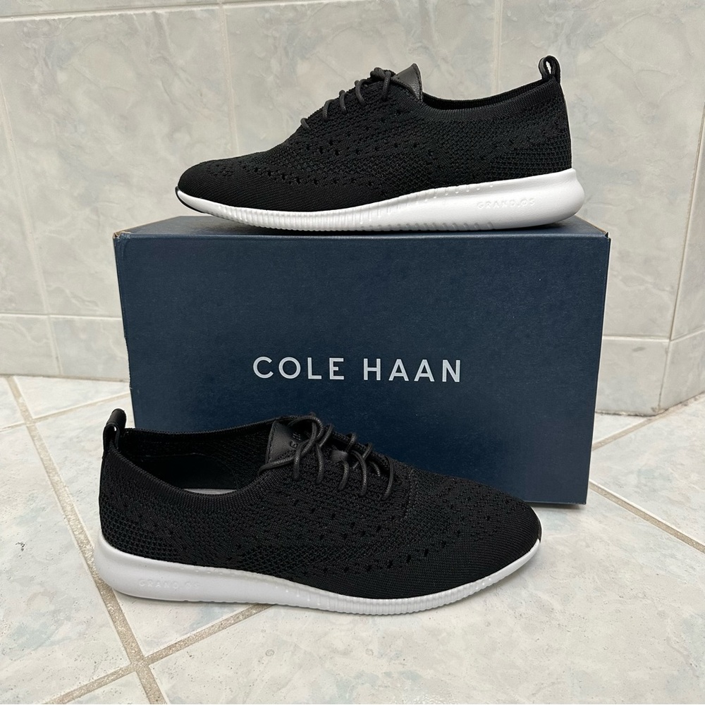 NWT Cole Haan 2.ZeroGrand Women's Stitchlite Black Wingtip Oxford Shoes Size 7